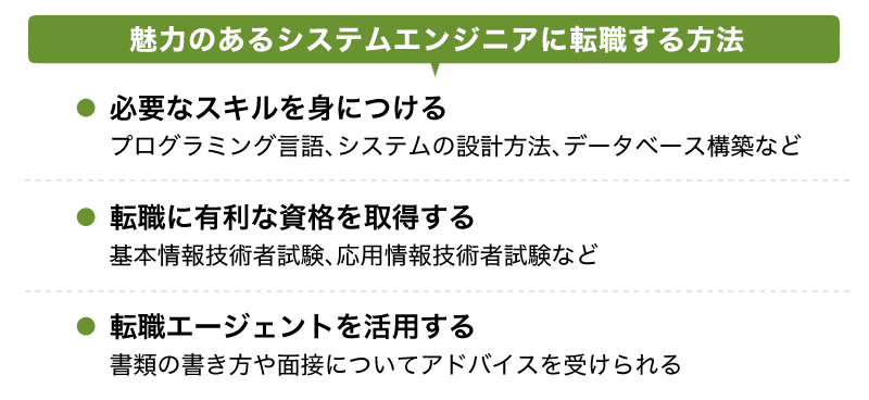 魅力のあるシステムエンジニアに転職する方法